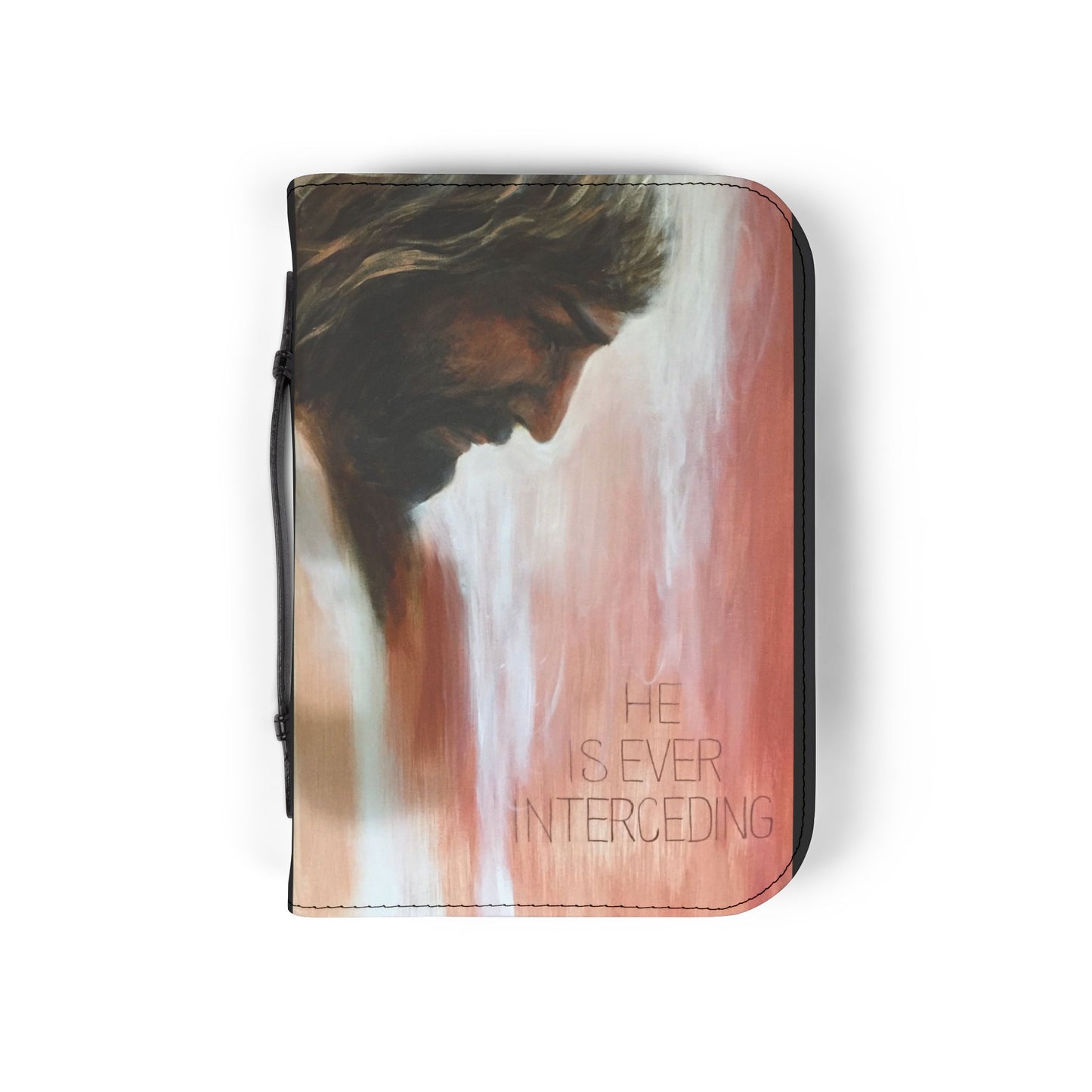 Artistic Bible Cover with He is ever interceding Design