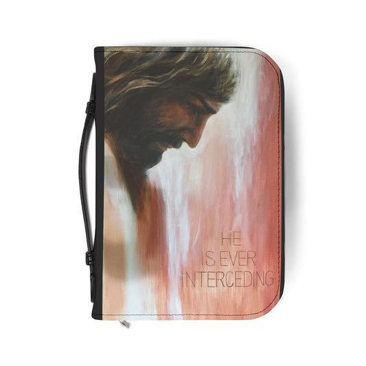 Artistic Bible Cover with He is ever interceding Design